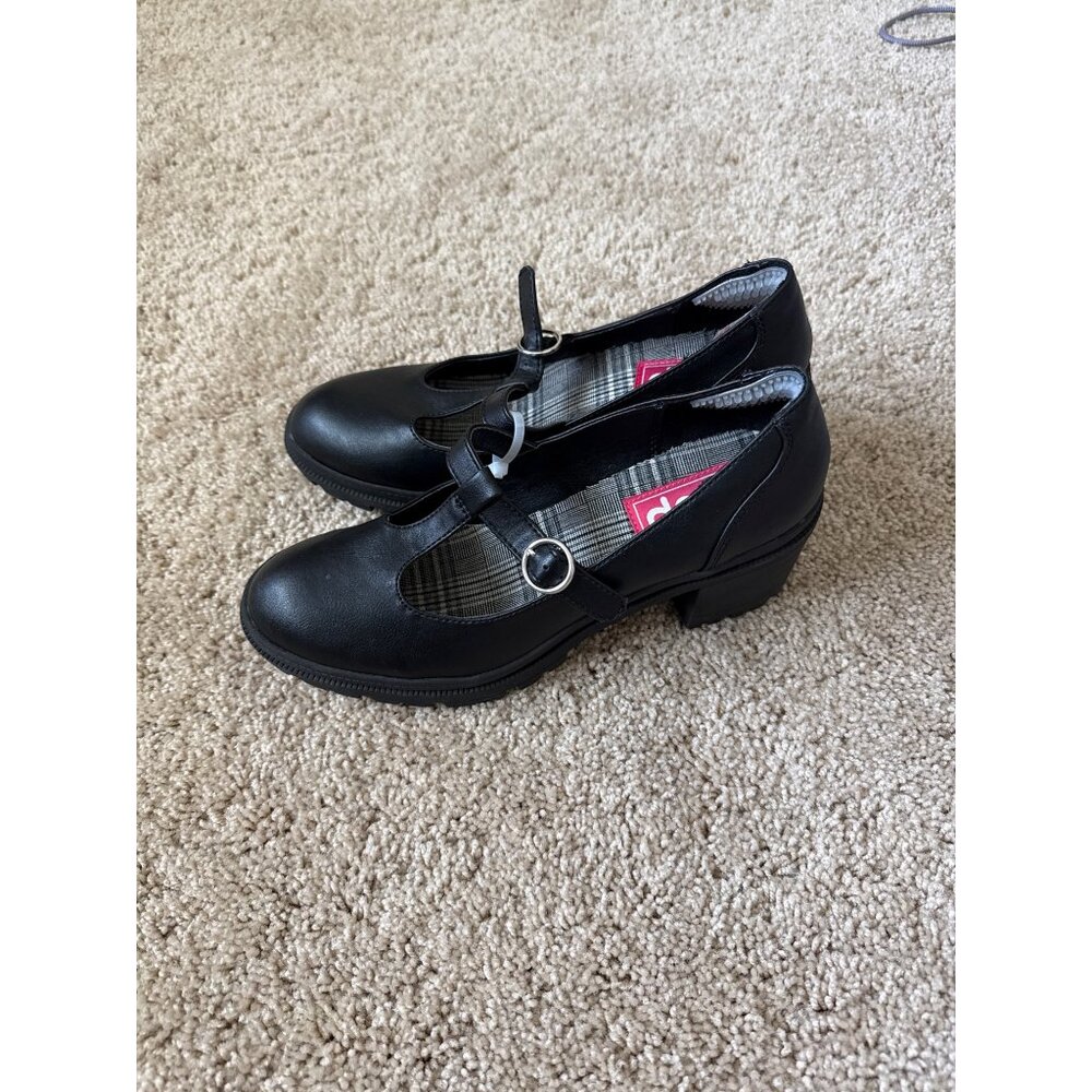 POP Women's Black Mary Janes Shoes Size 8.5 Platform Thick Goth Dark Grunge Punk - Picture 6 of 6